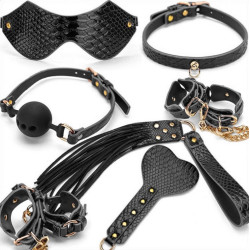 Generique Kit BDSM 7 Pièces Caïman Noir